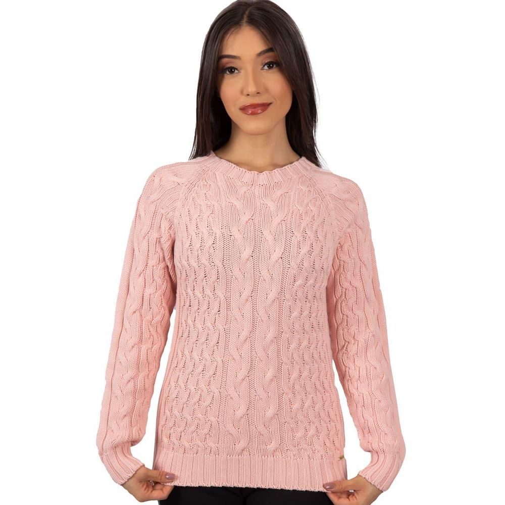 blusa de trico rose